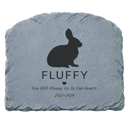 Let's Make Memories Personalized Memorial Garden Stone - Pet Silhouette - in Loving Memory - Rabbit - color: Rabbit - Silhouette