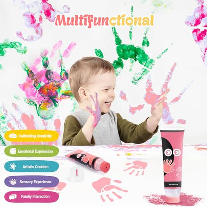 Nabance 2.54 fl oz Bright Pink Baby Hand and Footprint Friendly Ink Paint, Dog Cat Paw Print Safe Ink, Non-Toxic Acid-Free, Safe Gentle for Home School Christmas New Year DIY Keepsake Stamp - color: Bright Pink