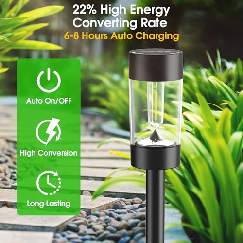 Eyrosa Solar Pathway Lights Outdoor Waterproof, 12 Pack, Cool White - color: Cold