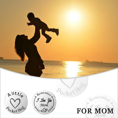 Pocket Hug Token for Women Men Him Birthday Inspirational Gifts for Daughter Friend Long Distance Gifts for Wife Mom - color: I Love You Mom