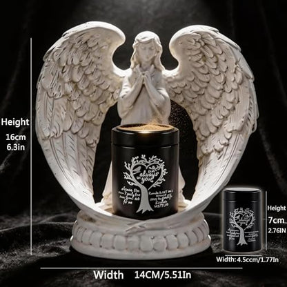 Small Keepsake Urns for Ashes - Small Keepsake Urn with Angel Wings, Pet & Human Ashes Container, Memorial Statue Gift for Mom/Grandma/Women/Dad/Grandpa (Mother-Tree of Life) - color: Mother-tree of Life