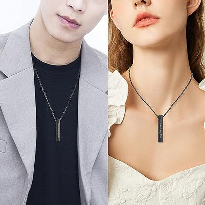 abooxiu Urn Necklace for Human Ashes Cremation Jewelry for Ashes Stainless Steel Keepsake Ashes Necklace Memorial Urn Jewelry Pendant for Women Men - Forever in my heart - style: Black-engraving