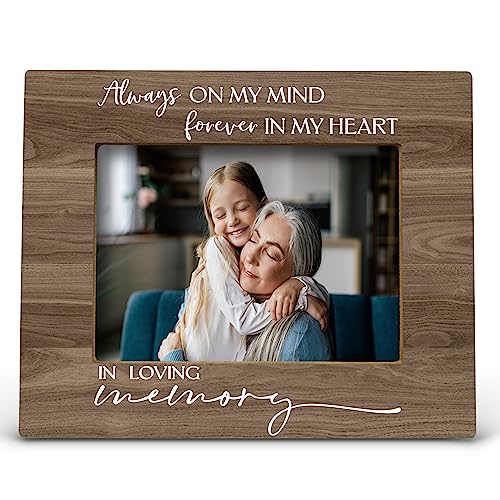 FONDCANYON Always on my mind Forever in my heart In loving memory Picture photo frame, Sympathy Bereavement Gifts for Loss of a Loved One, Memorial Condolences Remembrance (5x7 inch photo) - color: Color1