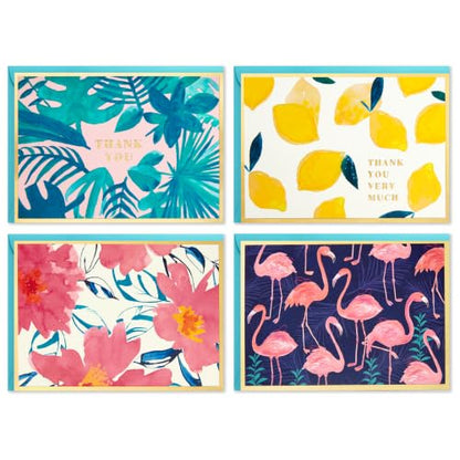 Hallmark Boxed Thank You and Blank Cards Assortment (Four Assorted Tropical Designs, 40 Note Cards and Envelopes) - style: Tropical Designs