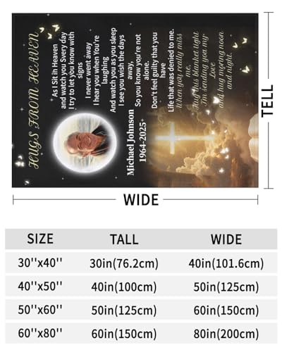 Custom Memorial Blanket with Photos for Loss of Loved One, Thanksgiving Gifts Personalized Sympathy Blanket for Loss of Dad Mom Husband Wife Friend of Loved One Gifts, Ships Next Day Made in USA - color: Style 4