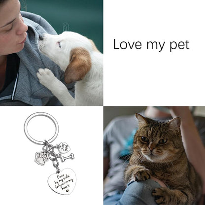 Dog Memorial Gifts for Loss of Dog Keychain Sympathy Gift for Women Men Puppy Remembrance Gift for Dog Lover - style: By My Side Dog