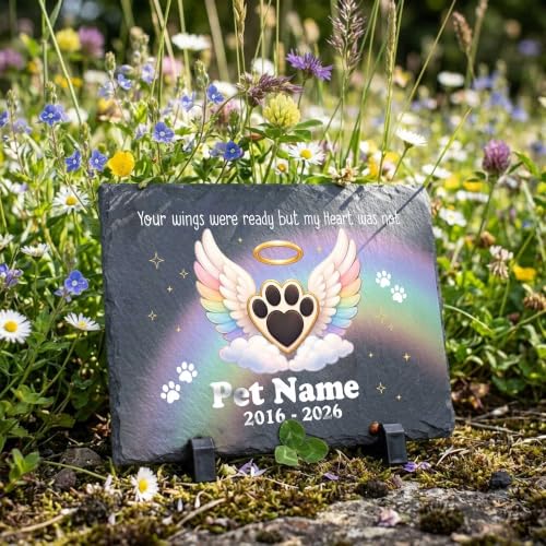 Dog Memorial Gifts Garden Stone Rainbow Bridge Pet Memorial Stone - color: Design 12