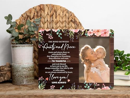 Niece and Aunt Picture Frame, Blush Pink Floral Wood Photo Frame, Birthday Graduation Gifts for Niece, Mother's Day Christmas Birthday Gifts for Aunt, The Bond Between Aunts And Niece Frame -a07 - style: Niece and Aunt