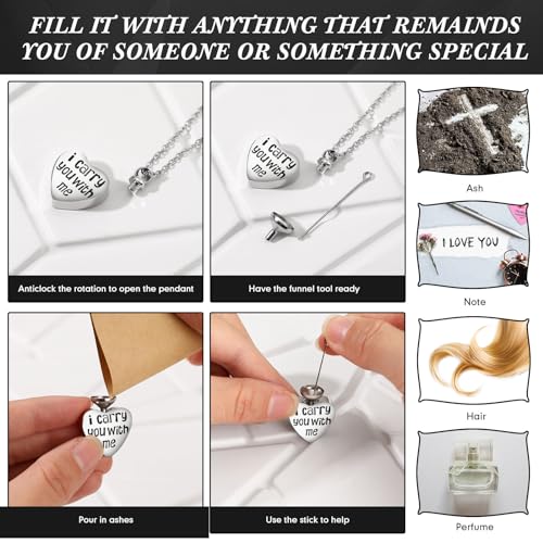 15 Pcs Urn Necklace for Ashes Women Keepsake Cremation Jewelry Stainless Steel Cross Heart Cubic Locket Ashes Necklace for Human Loved One - color: Blue