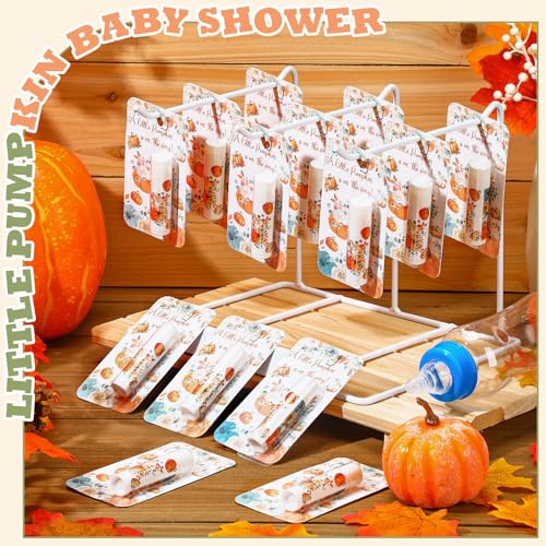 30 Pack Fall Little Pumpkin Baby Shower Games Prizes Gifts Bulk Pumpkin Pie Scented Lip Balms Favors for Boys Girls Gender Reveal Decorations Halloween Autumn Thanksgiving Baby Shower Bags Stuffer - style: Little Pumpkin