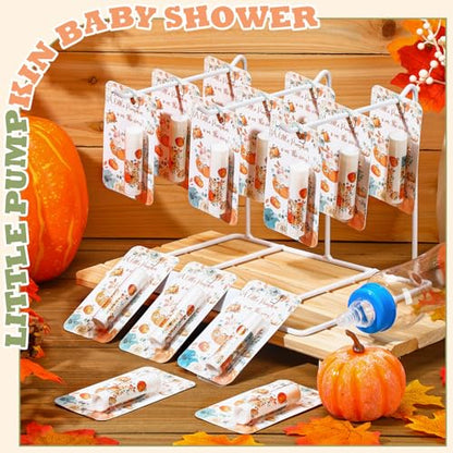 30 Pack Fall Little Pumpkin Baby Shower Games Prizes Gifts Bulk Pumpkin Pie Scented Lip Balms Favors for Boys Girls Gender Reveal Decorations Halloween Autumn Thanksgiving Baby Shower Bags Stuffer - style: Little Pumpkin