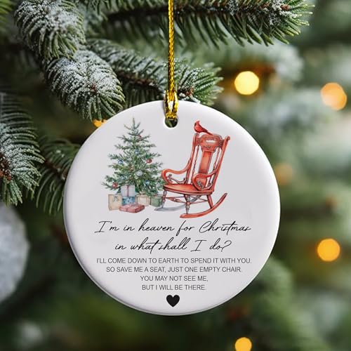 Memorial Ornaments Gifts for Loss of Loved One, in Remembrance Gifts, Christmas in Heaven Empty Chair Ornaments (A1) - color: A1