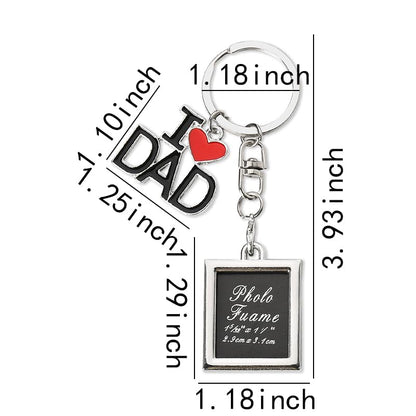 YALLNASL Dad Papa Picture Frame Fathers Day Birthday Gifts for Grandpa Memorial Gifts for Loss of Grandfather Father Keychain - color: Papa Rectangular Keychain