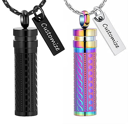 constantlife Cremation Jewelry for Ashes Openable Pill Case Urn Necklace Keepsake Perfume Memorial Pendant Locket Charm Accessories - color: Customize