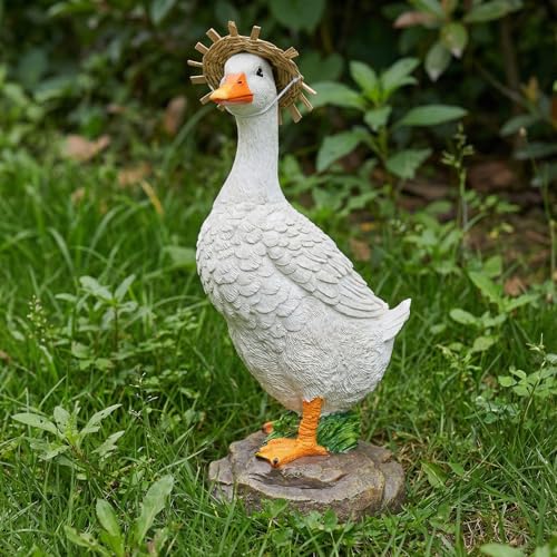 Funny Duck Outdoor Statue, Resin Garden Lawn Yard Decor, Figurine Sculpture Ornament for Porch Patio Flower Bed Home Bookshelf, 11.6" H × 5.5" L × 5.5" W - color: Big Duck