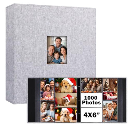Extra Large Capacity 4x6 Photo Album, Holds 1000 Photos, Gray - color: Gray