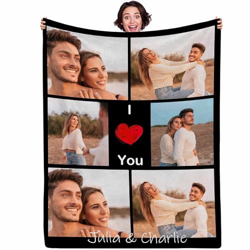 Custom Photo Blanket for Him | Customize Picture Blanket for Her | Personalized Blanket for Wife | Customized Your Own Blanket Birthday Gifts for Girlfriend Couple Boyfriend - color: Style 6