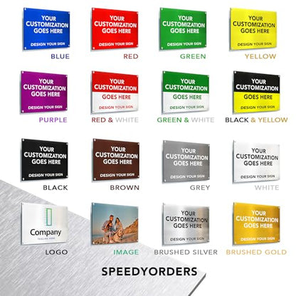 Custom Metal Business Signs, Personalized Aluminum Outdoor Signs, White Aluminum (Black Background, 20x20 In) - color: Black, size: 20x20 Inches