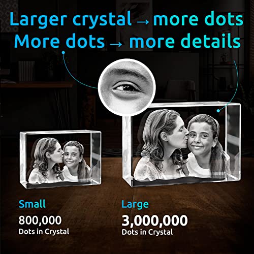 ArtPix 3D Crystal Photo, Personalized Gifts for Women, Wife, Mom, Her, Him, Men, Great Customized Gift With Your Own Photo - Anniversary, Wedding, Birthday - Custom Glass 3D Laser Etched Picture Frame - color: Landscape, size: Large