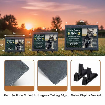 Custom Dogs Memorial Stone Headstone with Photo Name - color: Memorial 5