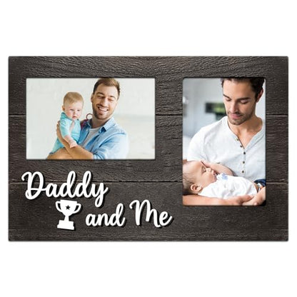 First Christmas for New Dad Gifts, Daddy & Me Baby 3D Photo Frame Hold 4x6 Inches Two Photos, New Dad Birthday Gift for Dad & Baby, Dad Gifts First Time Picture Frames Present - color: new dad