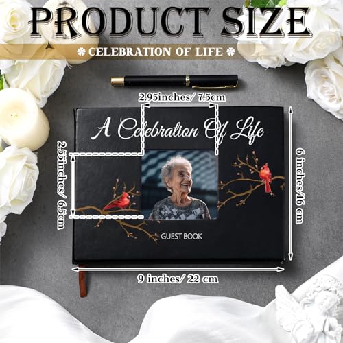 Yingzhao Memorial Funeral Guest Book with Pen 144 Pages Cardinal Funeral Guest Sign in Book for Memorial Service Celebration of Life Party Supplies in Loving Memory(Classic Cardinal) - style: Classic Cardinal