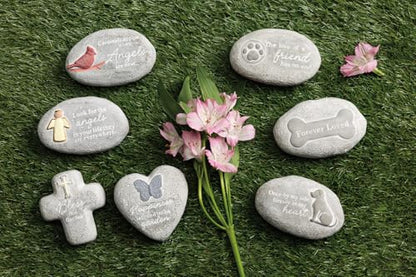 Mud Pie Concrete Forever Heart Pet Garden Stone - color: Grey Forever Heart