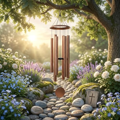HOHIYA 50" Extra Large Outdoor Wind Chimes Deep Tone Aluminum - size: 50inch Copper Vein