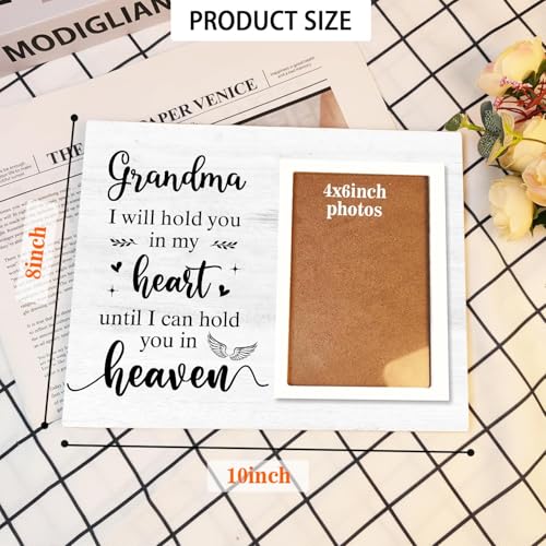 Memorial Photo Frame, Sympathy Gifts for Loss of Grandma, in My Heart, in Loving Memory Wooden Picture Frame, Bereavement Remembrance Funeral Passed AWay Condolence Gifts(Grandma, 4 x 6 Photo) - color: Grandma