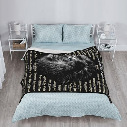Names of God Gifts Blanket for Women Christian Gifts Faith Bible Religious Gifts Christian Inspirational Blankets Soft Flannel Throw Blanket 80"X60" - color: Lion, size: 80"x60"