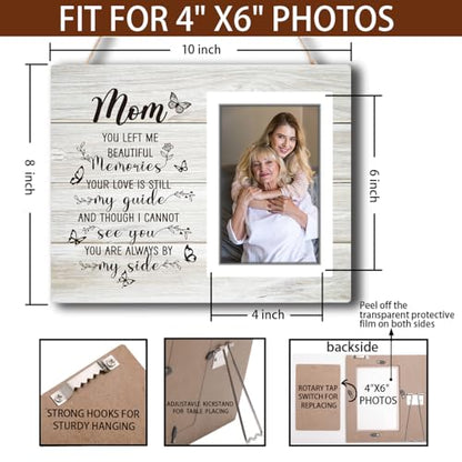 Memorial Photo Frame for Loss of Mother, Sympathy Gift for Mom, Bereavement Gift, Fits 4x6 In Photo