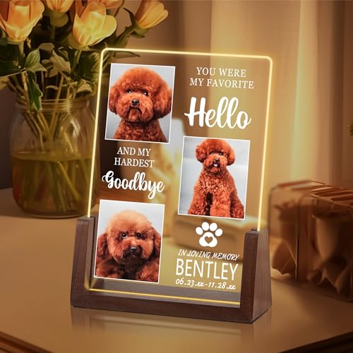 Pet Memorial Gifts for Dogs, Dog Memorial Gifts for Loss of Dog, Dog Memorial Night Light, Cat Loss Sympathy Gifts, Custom Pet Memorial Acrylic Plaque, Cat Memorial Gifts, Memorial Gifts for Pet Lover - color: S6