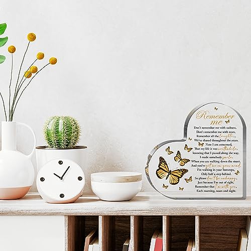 Acrylic Heart Shape Memorial Bereavement Gift Paperweight Remembrance Decorations Funeral Grief Condolence Memorial Ornaments for Loss of Loved One of Mother Father Sympathy Gifts - style: 020
