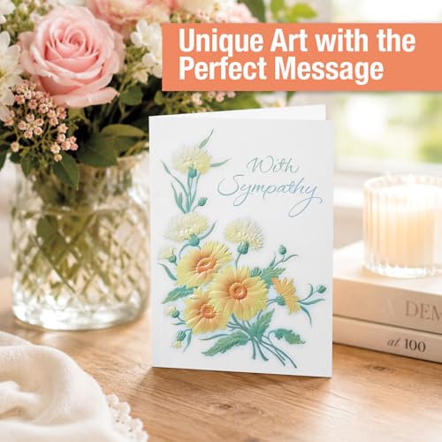 Current Deluxe Foil Sympathy Cards with Envelopes- Set of 16 Bulk Assortment II (8 Designs), Large 5" x 7" Condolences Cards, Sentiments Inside, White Envelopes - style: Foil