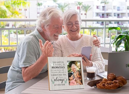 Memorial Picture Frame, In Loving Memory Wood Photo Frame, Sympathy Gifts Bereavement Gifts for Loss of Mom Dad Grandparents, You Left Us Beautiful Memories Frame, Funeral Remembrance Gifts -d03 - style: Memorial 01