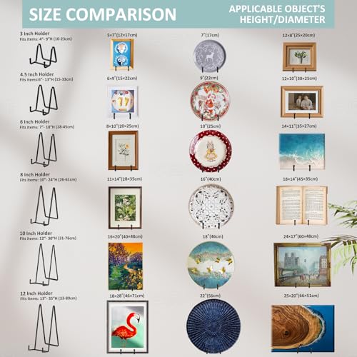 Plate Holder Easel Display Stand - 3 inch Metal Plate Stands for Display - Tabletop Picture Stand - Black Iron Easels for Display Pictures | Photo Frames | Book | Decorative Plates | Plaque - 1 Pack - size: 3 inch (1 pack)