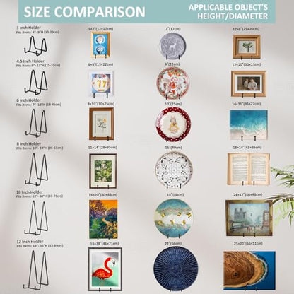 Plate Holder Easel Display Stand - 3 inch Metal Plate Stands for Display - Tabletop Picture Stand - Black Iron Easels for Display Pictures | Photo Frames | Book | Decorative Plates | Plaque - 1 Pack - size: 3 inch (1 pack)