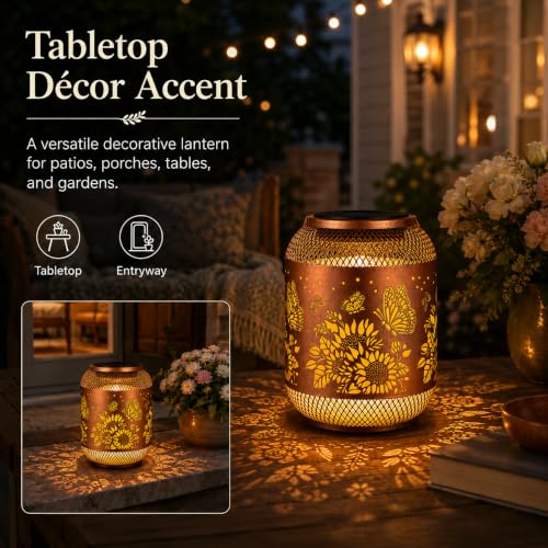 Butterfly Solar Lantern Outdoor Hanging Solar Garden Light Gifts for Women - color: Butterfly
