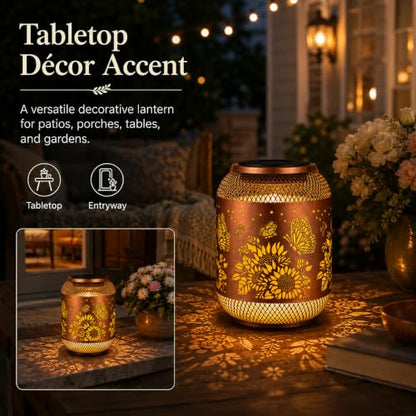 Butterfly Solar Lantern Outdoor Hanging Solar Garden Light Gifts for Women - color: Butterfly