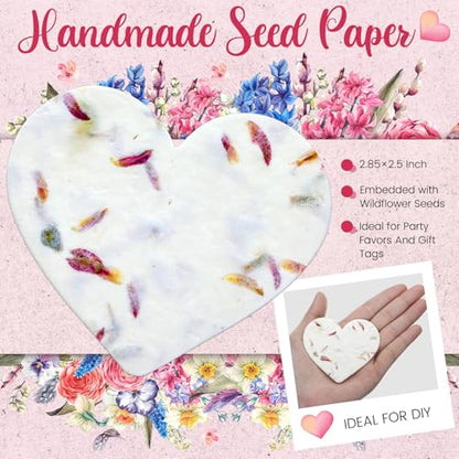 Dunzoom 100 Pcs Handmade Wildflower Seed Paper Tags,Heart & Butterfly Shape - style: Heart & Butterfly Shape