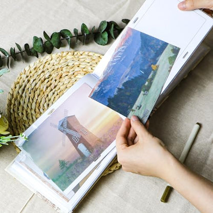 Holoary Photo Album 4x6, Picture Album Holds 50 Horizontal Photos, Memo Writing Area for Each Pocket, Printing Cover Small Photo Book with Front Window, Small Photo Album for Travel Vacation Adventure - size: 50 Pockets