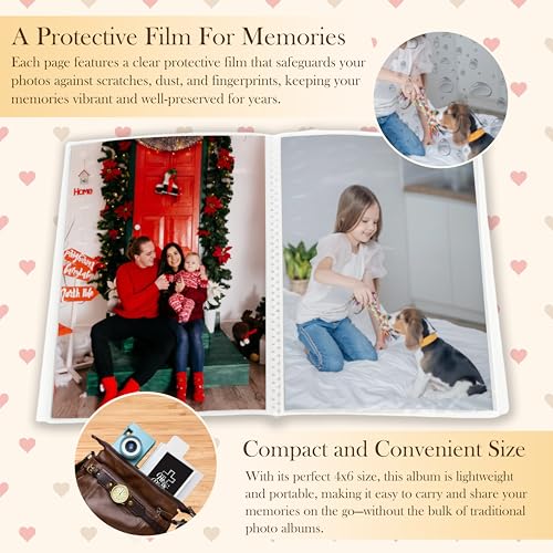 Christian Photo Album 4x6, Christian Easter Gifts, He Is Risen Bible Verse 18 Pockets Small Picture Memory Photo Album for Family Anniversary Travel Vacation - color: Risen