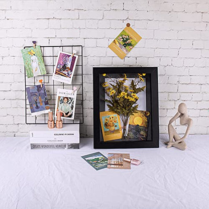 Frametory 11x14 Shadow Box Frame Display Case, 2-inch Depth (Black) - color: Black, size: 11x14(1 Set)