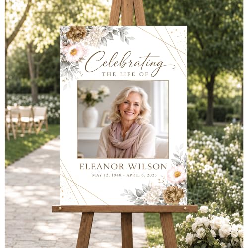 Personalized Funeral Celebration Of Life Welcome Sign #8 - color: Style 8