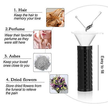 constantlife Cremation Jewelry for Ashes Openable Pill Case Urn Necklace Keepsake Perfume Memorial Pendant Locket Charm Accessories - color: Black