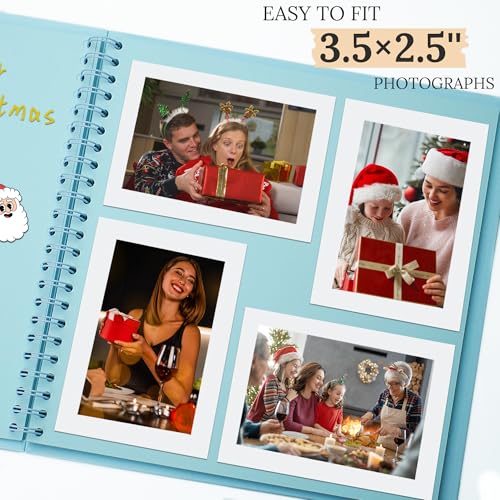 Scrapbook Photo Album 7"x7" 20 Sheets 40 Pages Hardcover Kraft Paper Khaki - color: Blue, size: 7"x7" 20 Sheets