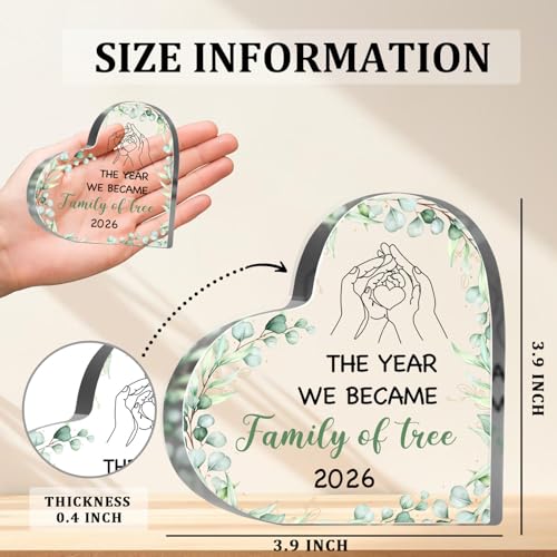 Newborn Gifts for Women Men, Heartwarming Newborn Keepsake for Mom Dad New Parents, 2026 Pregnancy Announcement Keepsake Plaque Desk Shelf Nursery Sign - style: Family of tree