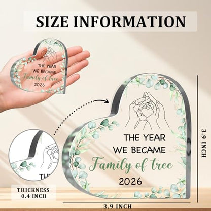 Newborn Gifts for Women Men, Heartwarming Newborn Keepsake for Mom Dad New Parents, 2026 Pregnancy Announcement Keepsake Plaque Desk Shelf Nursery Sign - style: Family of tree