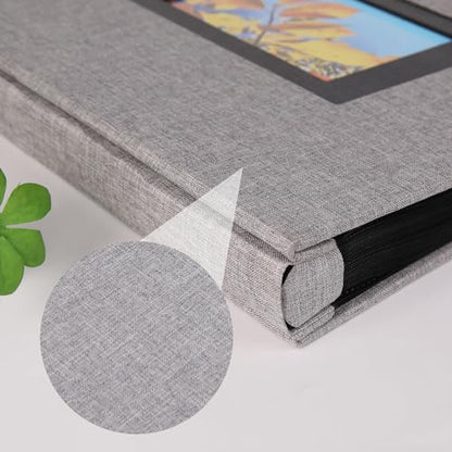 Linen Hardcover Photo Album 4x6 600 Photos,Fabric Large Photo Book,Grey - color: Grey, size: 600Photos