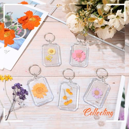 Junkin 150 Pack Acrylic Photo Keychains Clear Personalized Picture Frame Keychain Holder Blank Photo Insert Keyring DIY Favor - style: Octagon